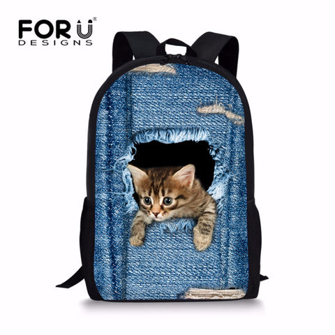 Cat Dog Backpack for  Student