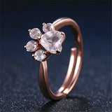 Adjustable Rose Gold & Super Silver Purple Blast Paw Ring